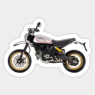 Scrambler Bike Side View Illustration Sticker